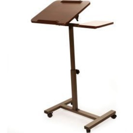 SEVILLE CLASSICS Seville Classics Tilting Sit-Stand Laptop Desk Cart with Mouse Pad Table, Walnut WEB662